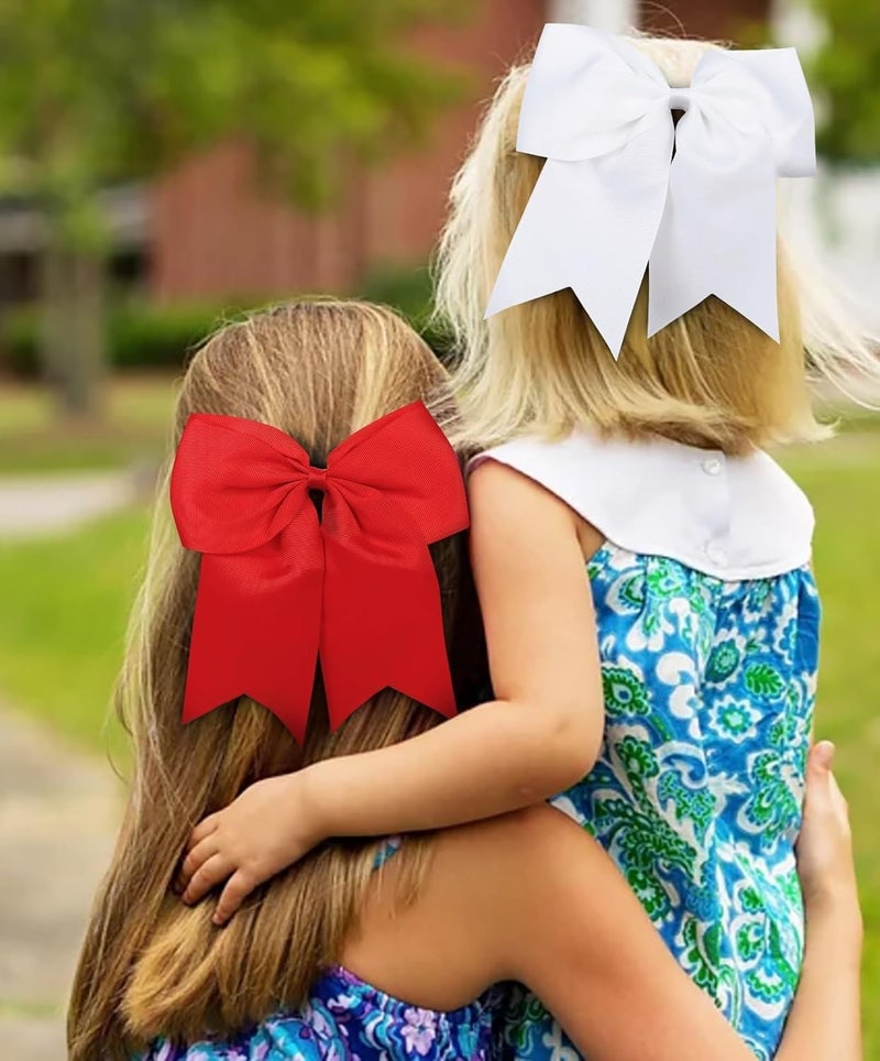 Hipcheer 2 Packs Jumbo Cheerleading Bow 8 Inch Large Cheer Hair Bows with Alligator Clips for Teen Girls Softball Outfit Uniform (Black) - Image 3